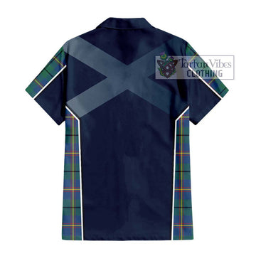 Carmichael Ancient Tartan Short Sleeve Button Shirt with Family Crest and Lion Rampant Vibes Sport Style