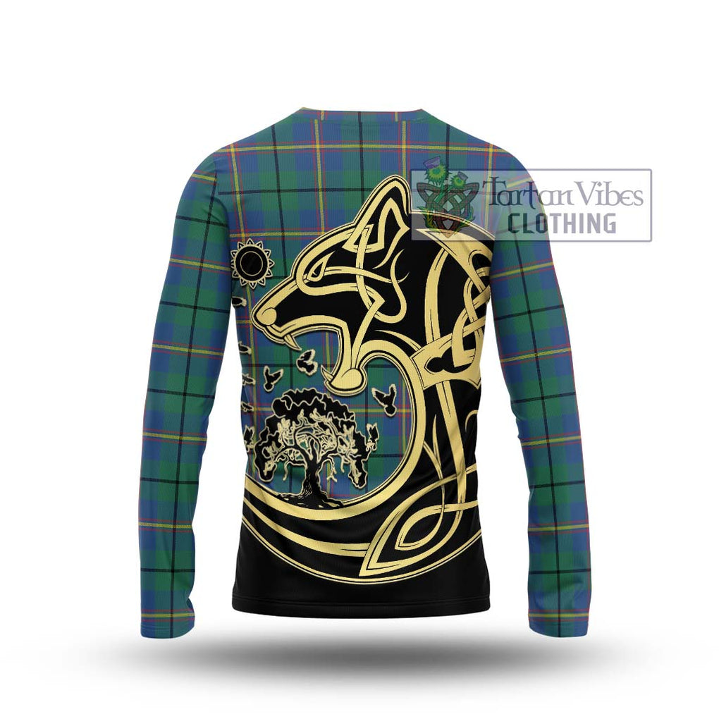 Carmichael Ancient Tartan Long Sleeve T-Shirt with Family Crest Celtic Wolf Style - Tartan Vibes Clothing