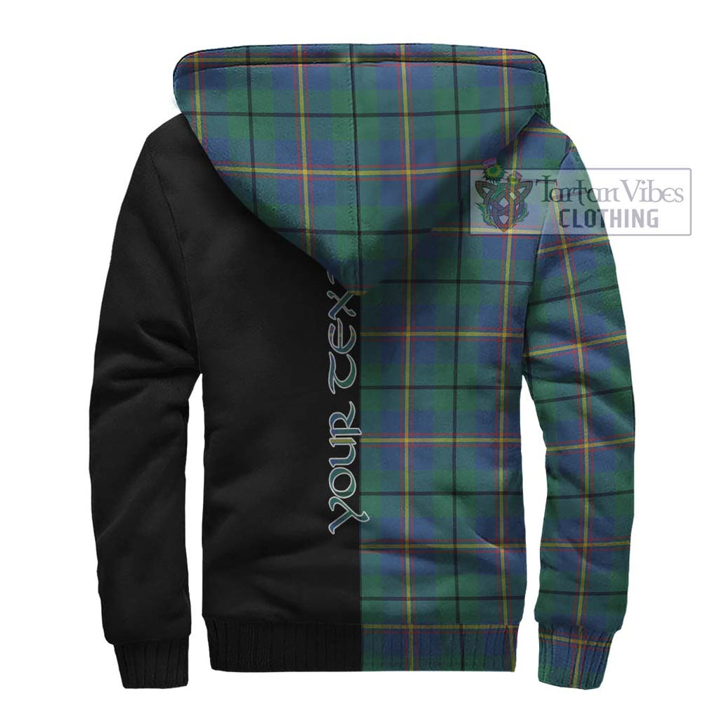 Carmichael Ancient Tartan Sherpa Hoodie with Family Crest and Half Of Me Style - Tartanvibesclothing Shop