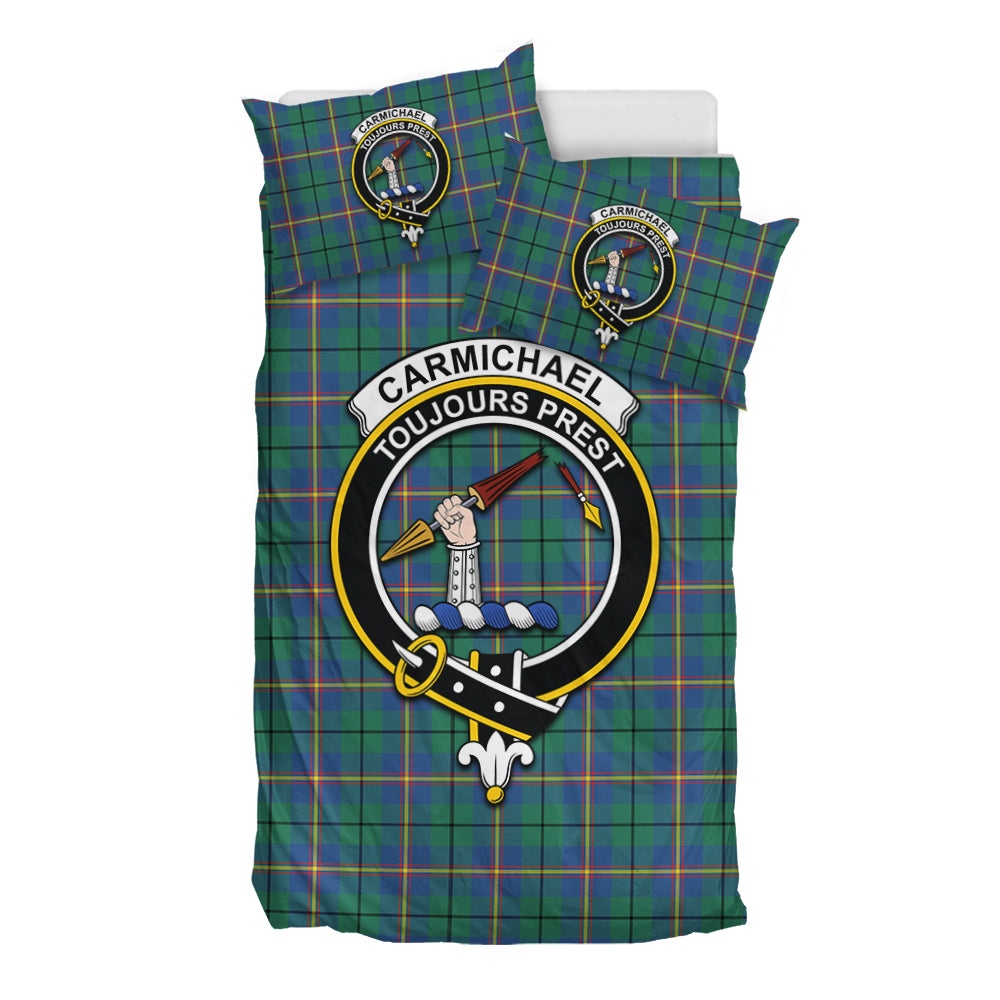 Carmichael Ancient Tartan Bedding Set with Family Crest - Tartan Vibes Clothing