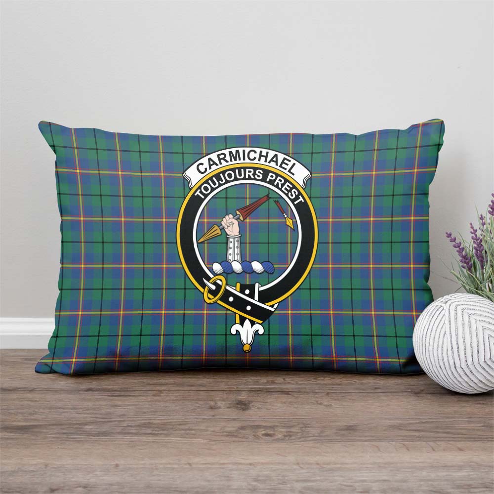 Carmichael Ancient Tartan Pillow Cover with Family Crest Rectangle Pillow Cover - Tartanvibesclothing