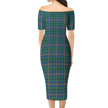 Carmichael Ancient Tartan Off Shoulder Lady Dress