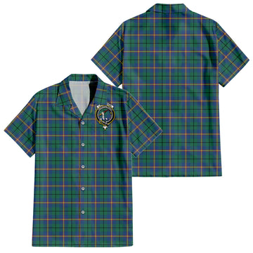 Carmichael Ancient Tartan Short Sleeve Button Down Shirt with Family Crest