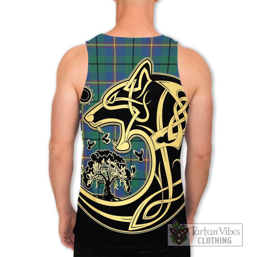 Carmichael Ancient Tartan Men's Tank Top with Family Crest Celtic Wolf Style - Tartan Vibes Clothing