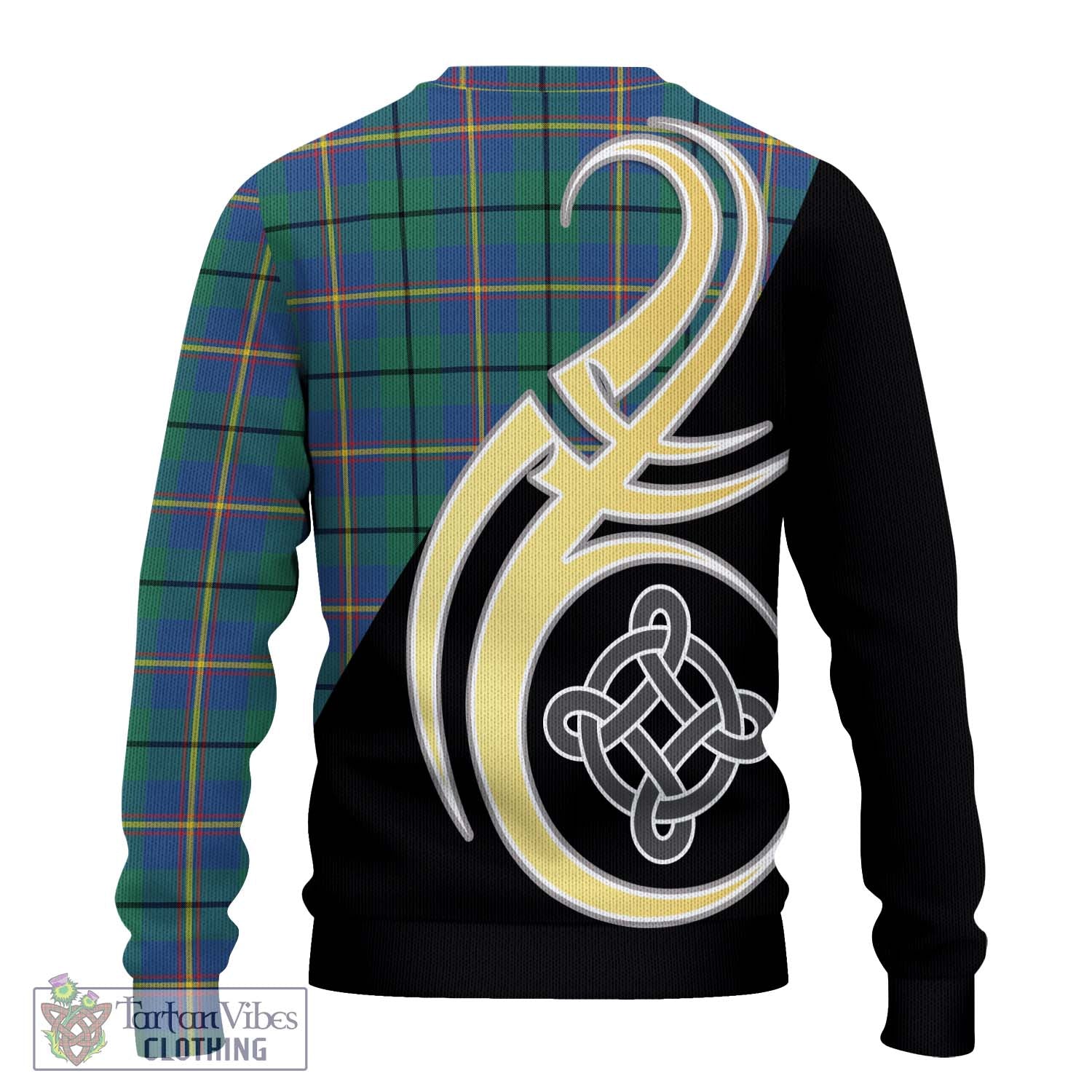 Carmichael Ancient Tartan Knitted Sweater with Family Crest and Celtic Symbol Style - Tartan Vibes Clothing