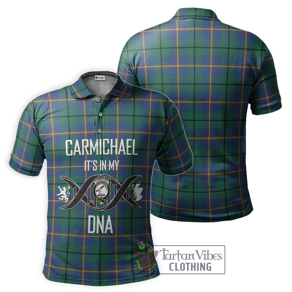 Carmichael Ancient Tartan Polo Shirt with Family Crest DNA In Me Style - Tartanvibesclothing Shop