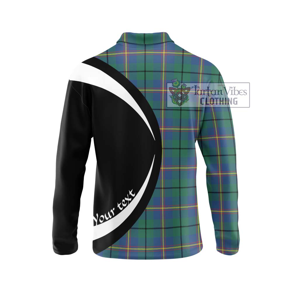 Carmichael Ancient Tartan Long Sleeve Polo Shirt with Family Crest Circle Style - Tartan Vibes Clothing