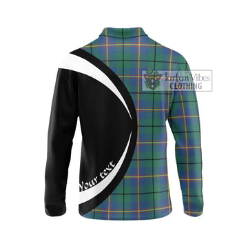 Carmichael Ancient Tartan Long Sleeve Polo Shirt with Family Crest Circle Style