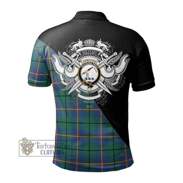 Carmichael Ancient Tartan Polo Shirt with Family Crest and Military Logo Style