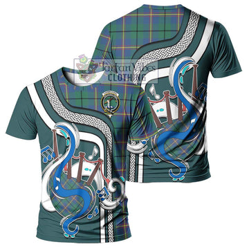 Carmichael Ancient Tartan T-Shirt with Epic Bagpipe Style