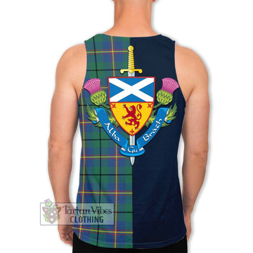 Carmichael Ancient Tartan Men's Tank Top Alba with Scottish Lion Royal Arm Half Style