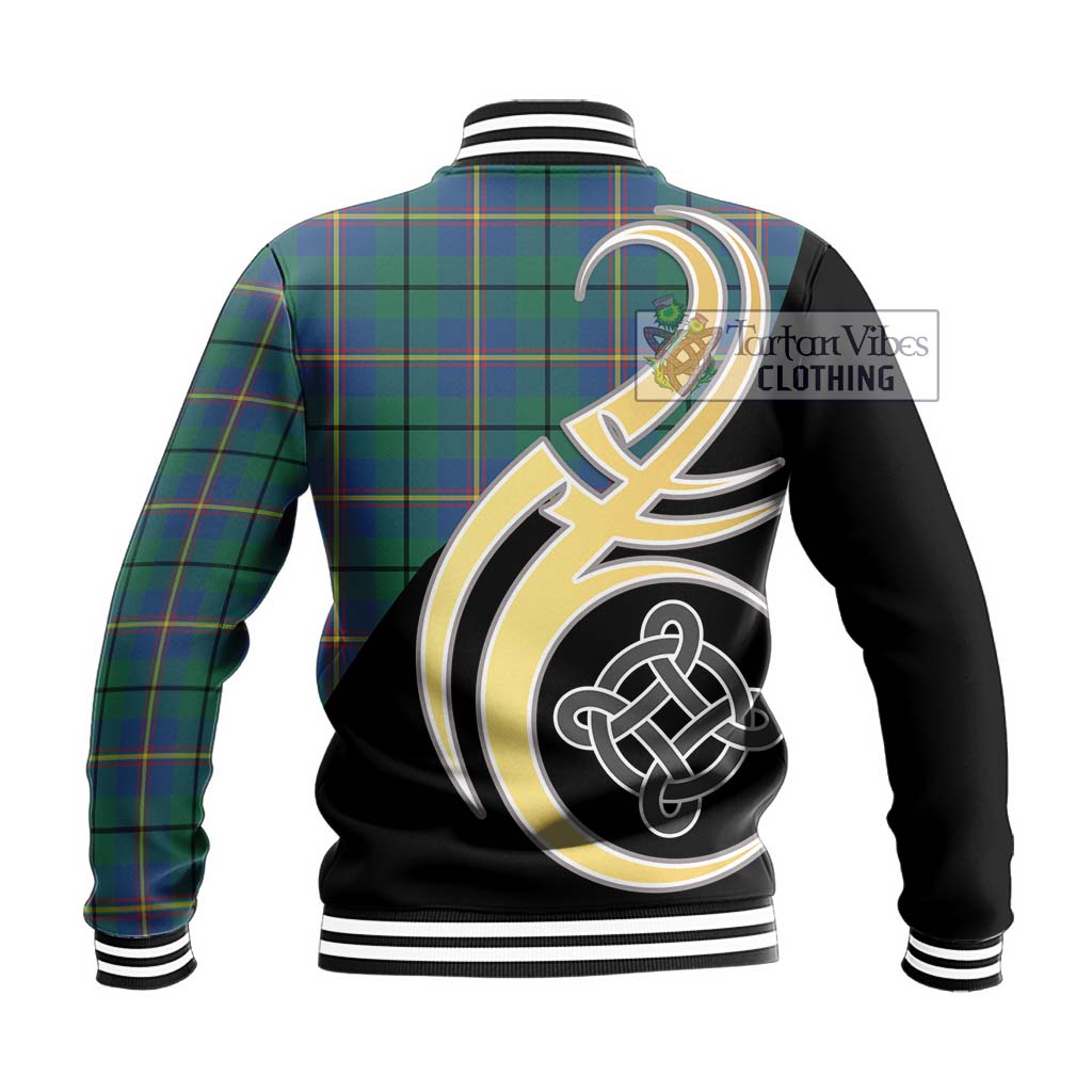 Carmichael Ancient Tartan Baseball Jacket with Family Crest and Celtic Symbol Style - Tartan Vibes Clothing