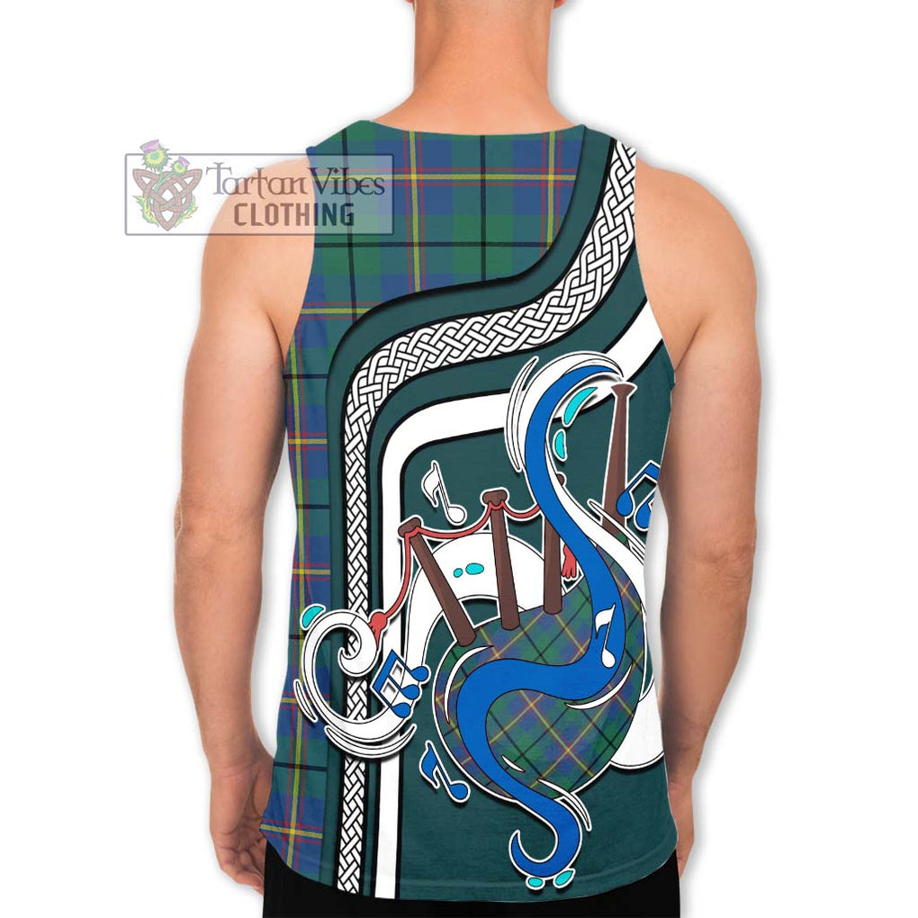 Carmichael Ancient Tartan Men's Tank Top with Epic Bagpipe Style - Tartanvibesclothing Shop