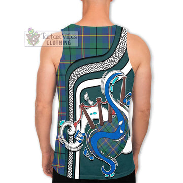 Carmichael Ancient Tartan Men's Tank Top with Epic Bagpipe Style