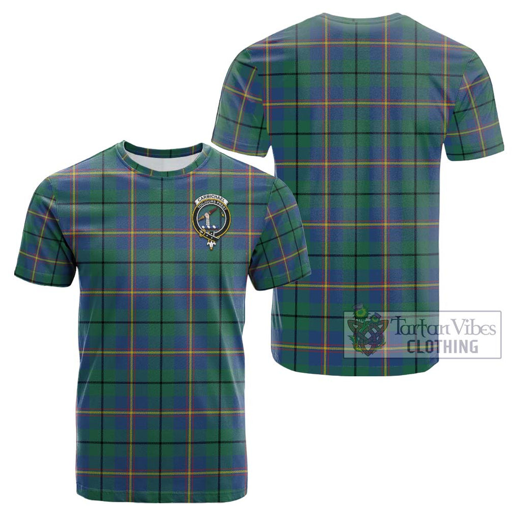 Carmichael Ancient Tartan Cotton T-Shirt with Family Crest Kid's Shirt - Tartanvibesclothing Shop