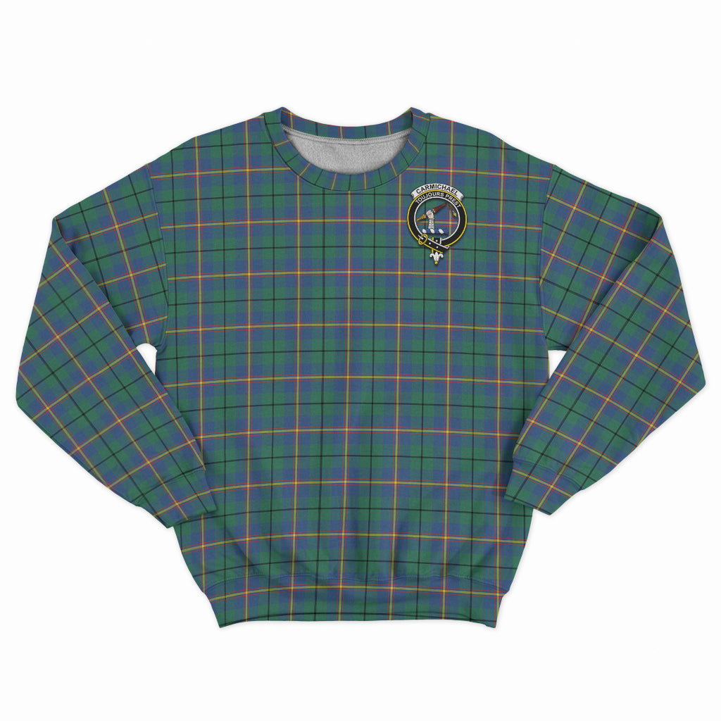 Carmichael Ancient Tartan Sweatshirt with Family Crest - Tartan Vibes Clothing