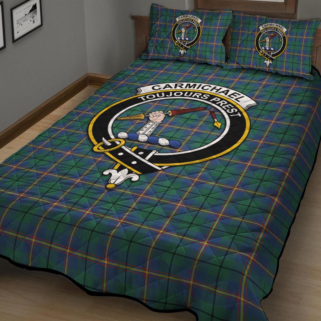 Carmichael Ancient Tartan Quilt Bed Set with Family Crest - Tartan Vibes Clothing