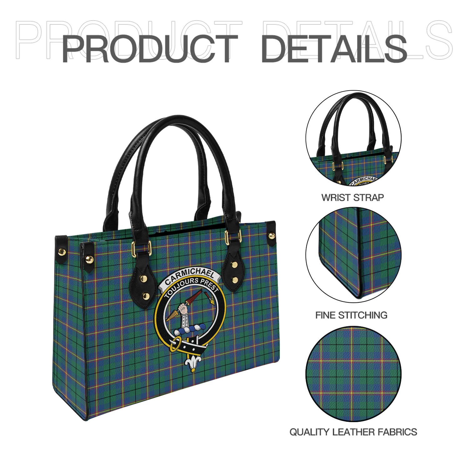 carmichael-ancient-tartan-leather-bag-with-family-crest