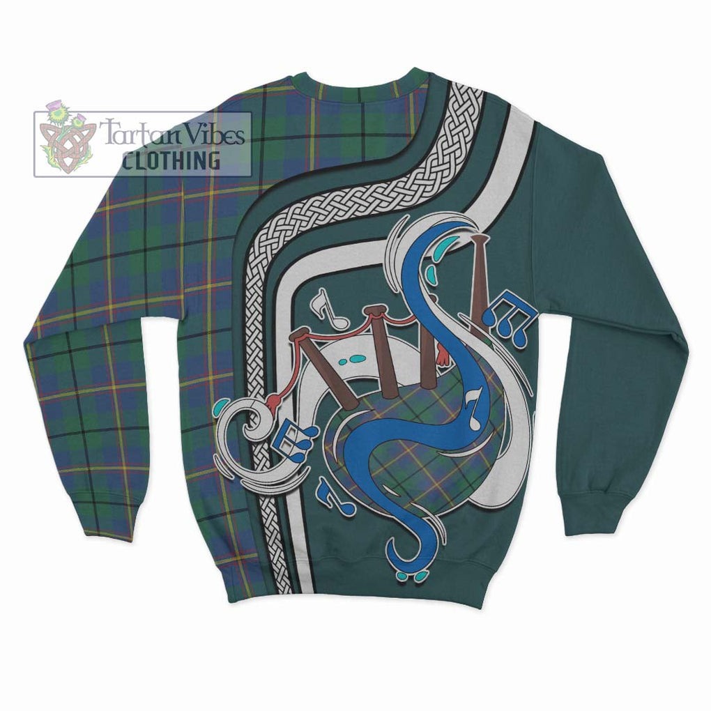 Carmichael Ancient Tartan Sweatshirt with Epic Bagpipe Style - Tartanvibesclothing Shop