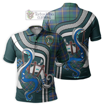 Carmichael Ancient Tartan Polo Shirt with Epic Bagpipe Style