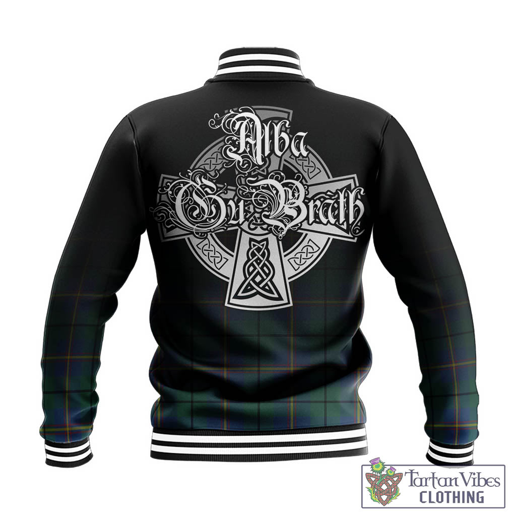 Tartan Vibes Clothing Carmichael Ancient Tartan Baseball Jacket Featuring Alba Gu Brath Family Crest Celtic Inspired