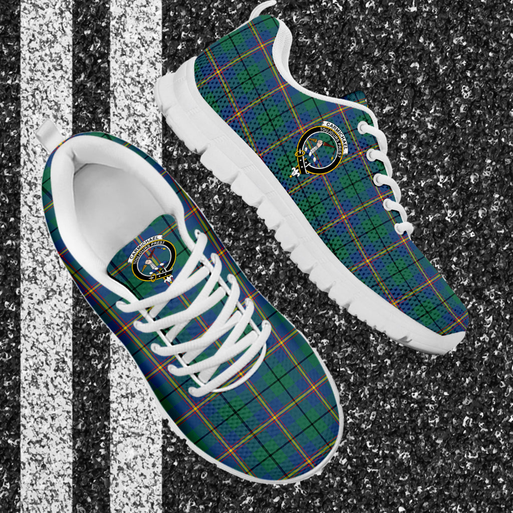 Carmichael Ancient Tartan Sneakers with Family Crest - Tartan Vibes Clothing