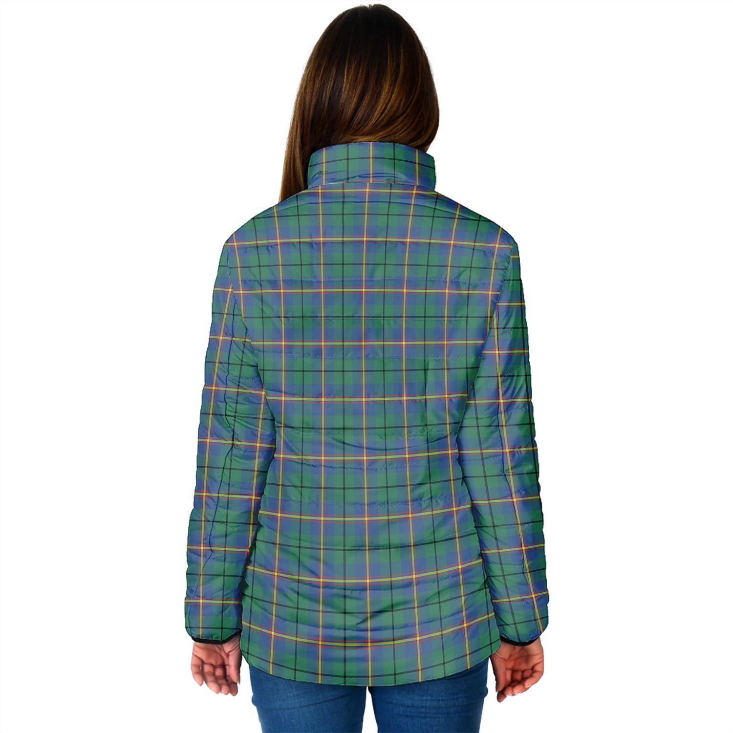 Carmichael Ancient Tartan Padded Jacket with Family Crest - Tartan Vibes Clothing