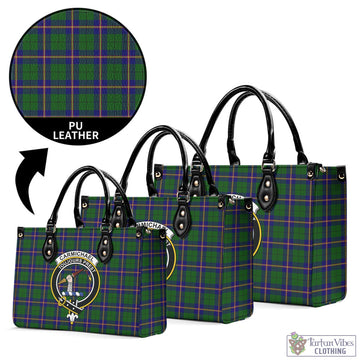 Carmichael Modern Tartan Luxury Leather Handbags with Family Crest