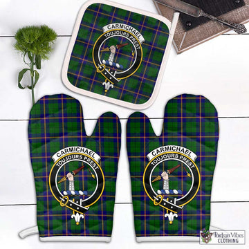 Carmichael Modern Tartan Combo Oven Mitt & Pot-Holder with Family Crest