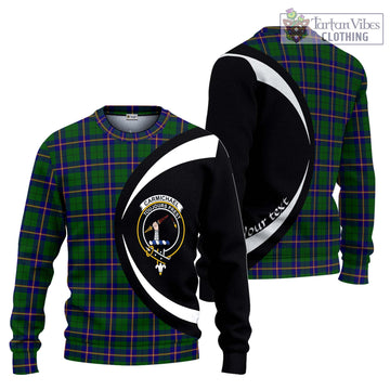 Carmichael Modern Tartan Knitted Sweater with Family Crest Circle Style