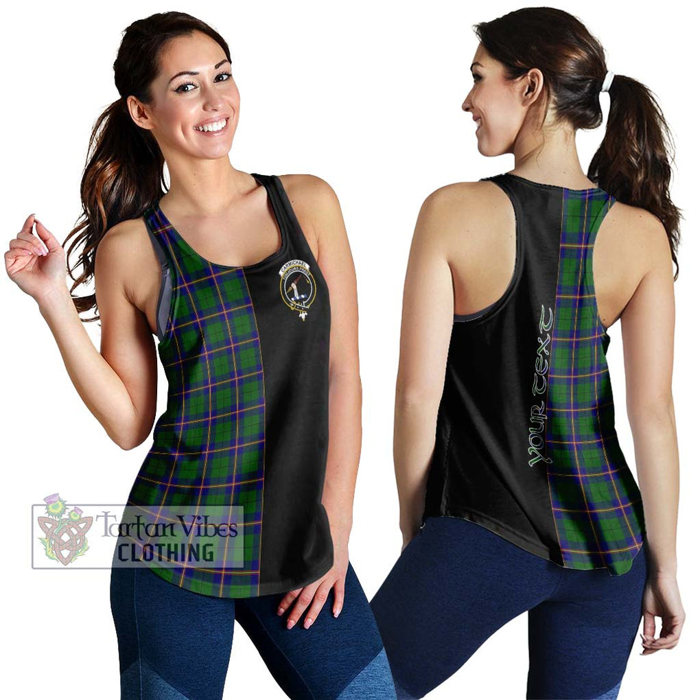 Carmichael Modern Tartan Women's Racerback Tanks with Family Crest and Half Of Me Style 4XL - Tartanvibesclothing Shop