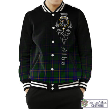 Carmichael Modern Tartan Baseball Jacket Featuring Alba Gu Brath Family Crest Celtic Inspired