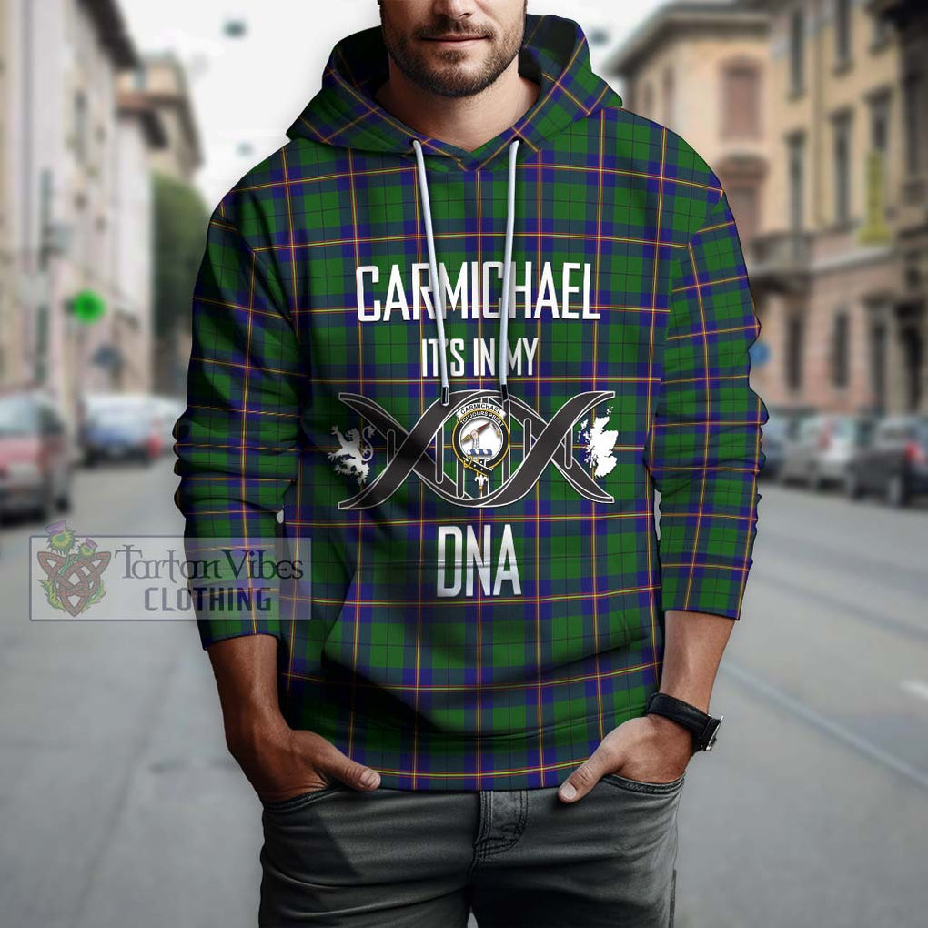 Carmichael Modern Tartan Hoodie with Family Crest DNA In Me Style Pullover Hoodie - Tartanvibesclothing Shop