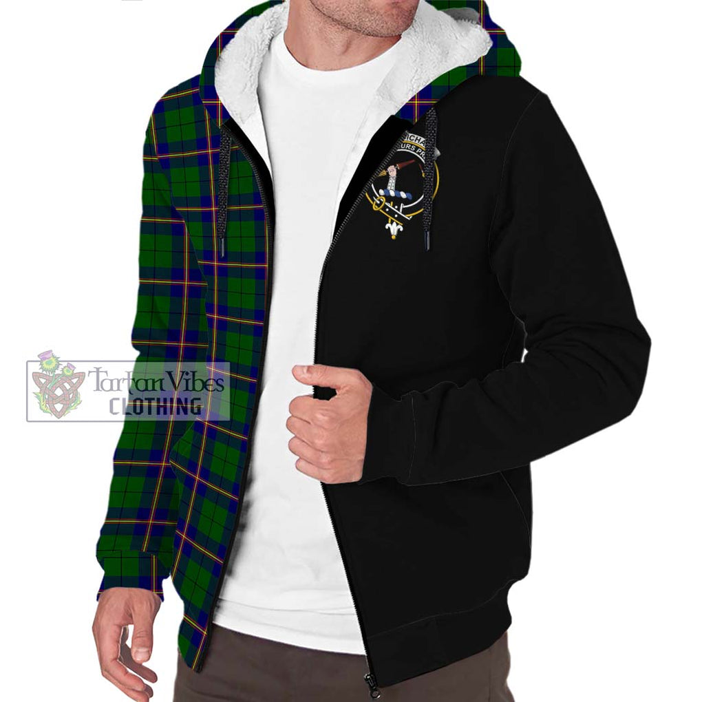 Carmichael Modern Tartan Sherpa Hoodie with Family Crest and Half Of Me Style Unisex S - Tartanvibesclothing Shop