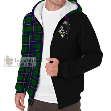 Carmichael Modern Tartan Sherpa Hoodie with Family Crest and Half Of Me Style