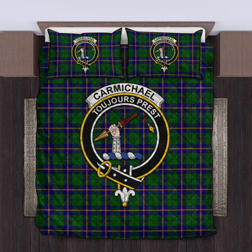 Carmichael Modern Tartan Quilt Bed Set with Family Crest