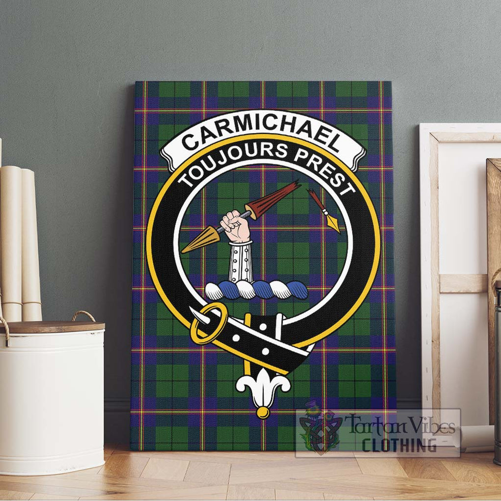 Carmichael Modern Tartan Canvas Print Wall Art with Family Crest Without Frame - Tartan Vibes Clothing