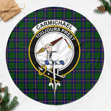 Carmichael Modern Tartan Christmas Tree Skirt with Family Crest