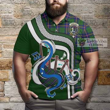 Carmichael Modern Tartan Polo Shirt with Epic Bagpipe Style