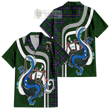 Carmichael Modern Tartan Short Sleeve Button Shirt with Epic Bagpipe Style