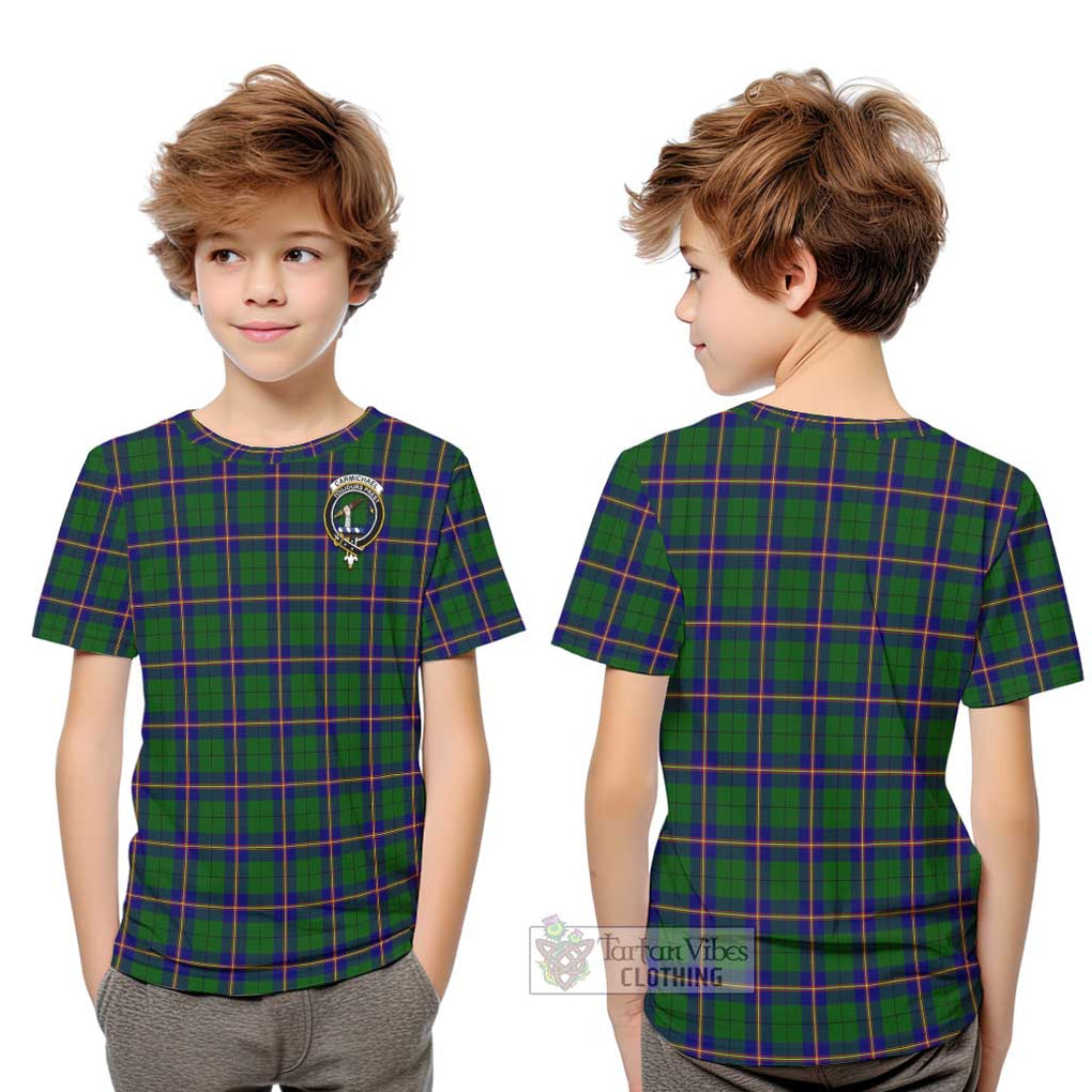 Carmichael Modern Tartan Kid T-Shirt with Family Crest Youth XL Size14 - Tartanvibesclothing Shop