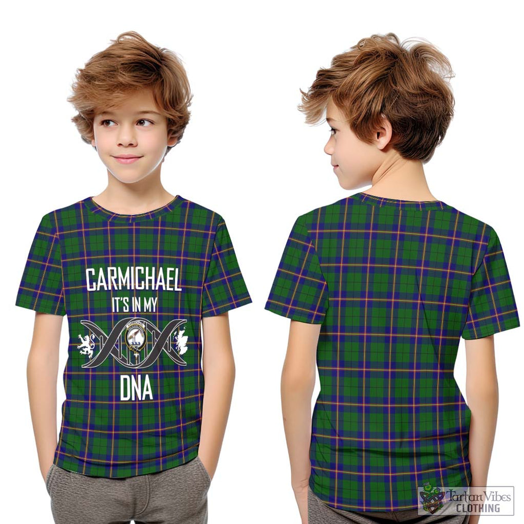 Carmichael Modern Tartan Kid T-Shirt with Family Crest DNA In Me Style Youth XL Size14 - Tartanvibesclothing Shop