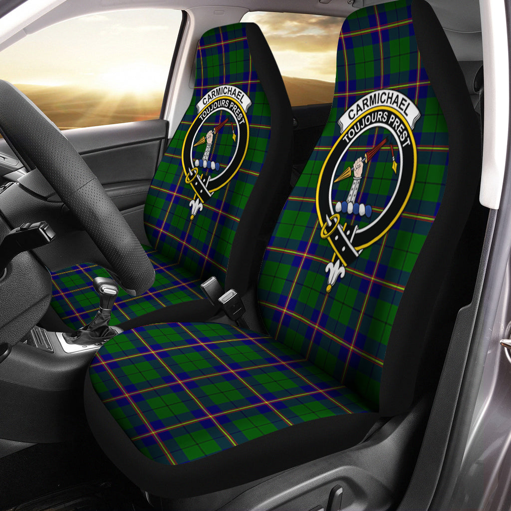 Carmichael Modern Tartan Car Seat Cover with Family Crest One Size - Tartanvibesclothing