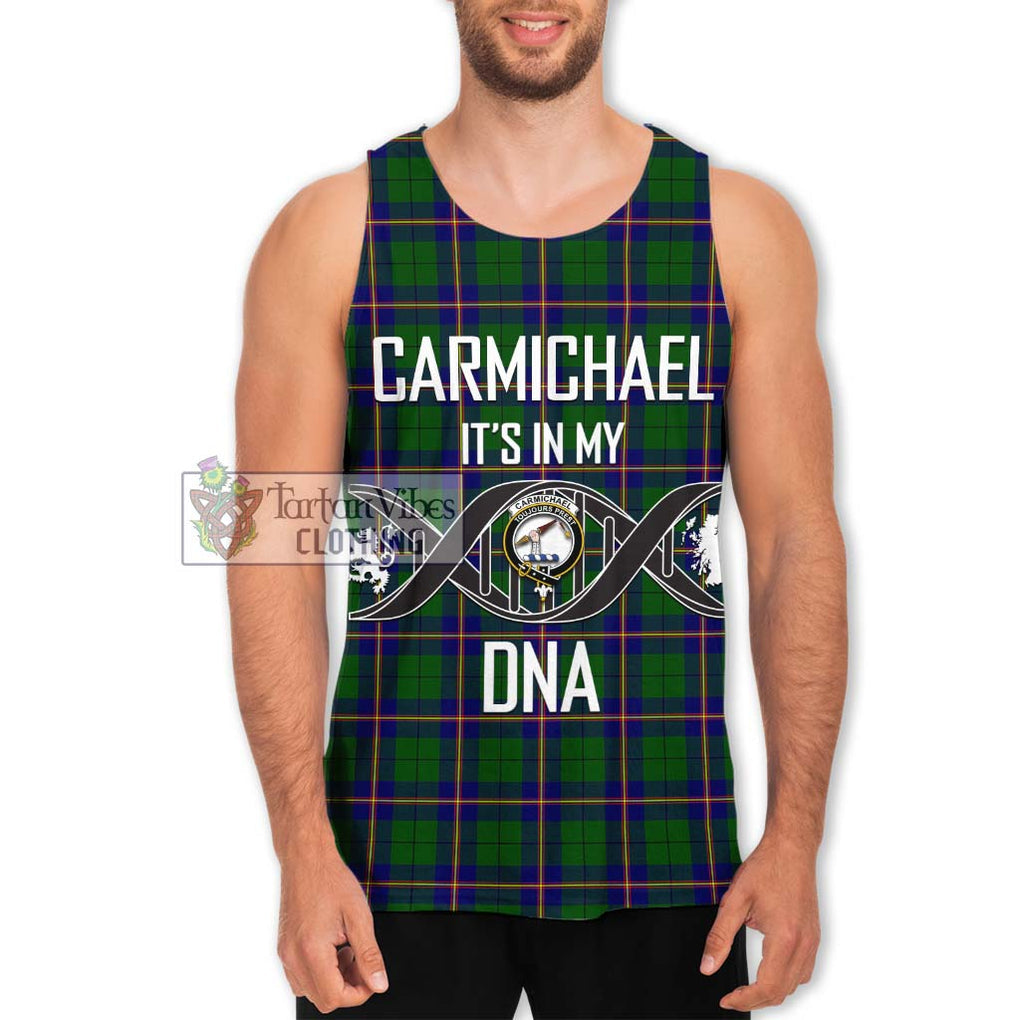 Carmichael Modern Tartan Men's Tank Top with Family Crest DNA In Me Style Men - Tartanvibesclothing Shop