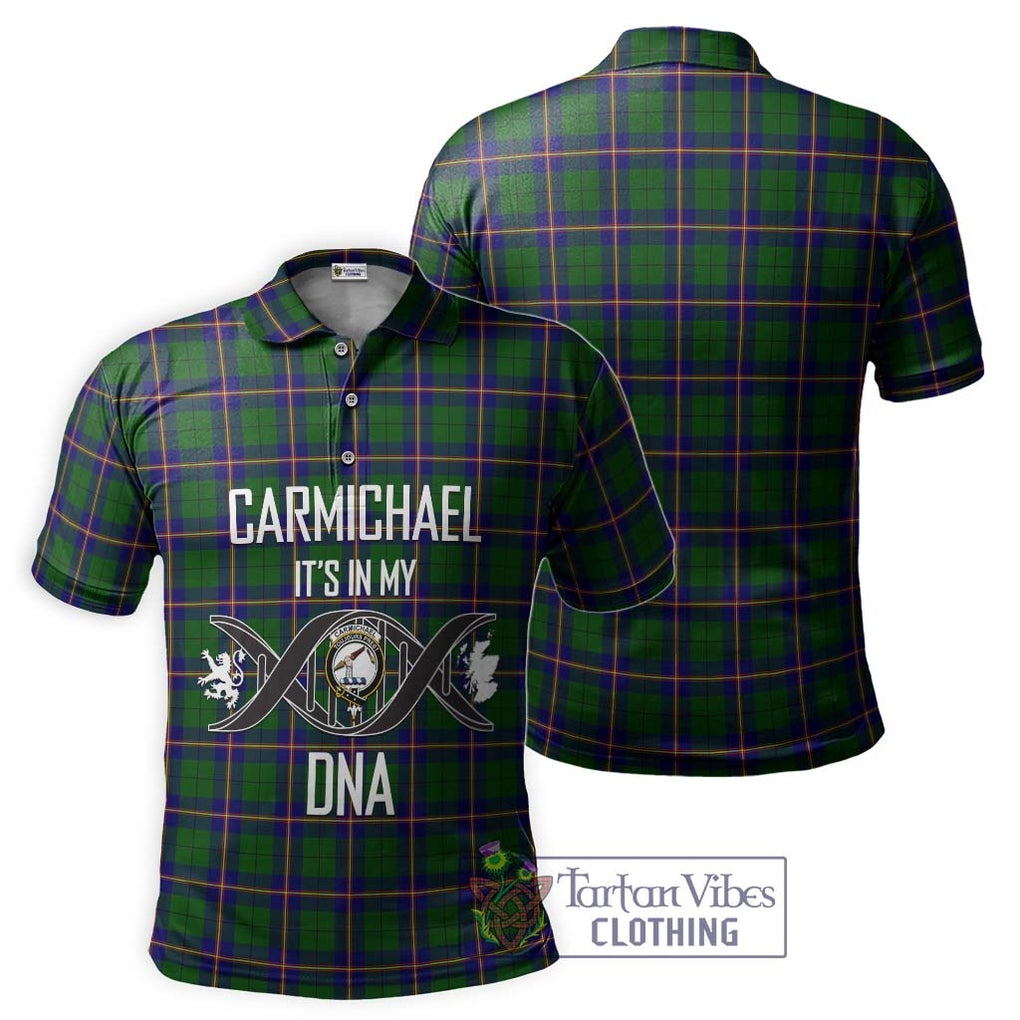 Carmichael Modern Tartan Polo Shirt with Family Crest DNA In Me Style - Tartanvibesclothing Shop