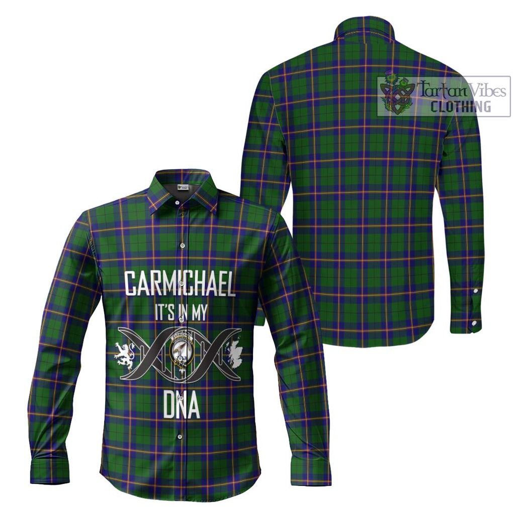 Carmichael Modern Tartan Long Sleeve Button Shirt with Family Crest DNA In Me Style Men's Shirt - Tartanvibesclothing Shop