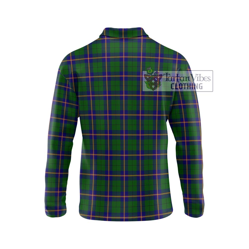 Carmichael Modern Tartan Long Sleeve Polo Shirt with Family Crest DNA In Me Style - Tartanvibesclothing Shop