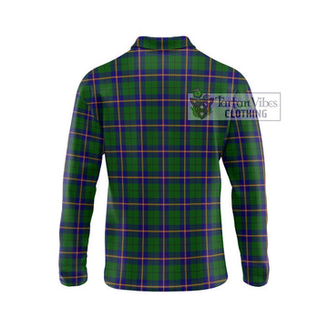 Carmichael Modern Tartan Long Sleeve Polo Shirt with Family Crest DNA In Me Style