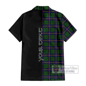 Carmichael Modern Tartan Short Sleeve Button Shirt with Family Crest and Half Of Me Style