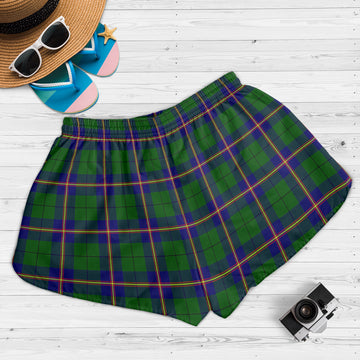 Carmichael Modern Tartan Womens Shorts with Family Crest